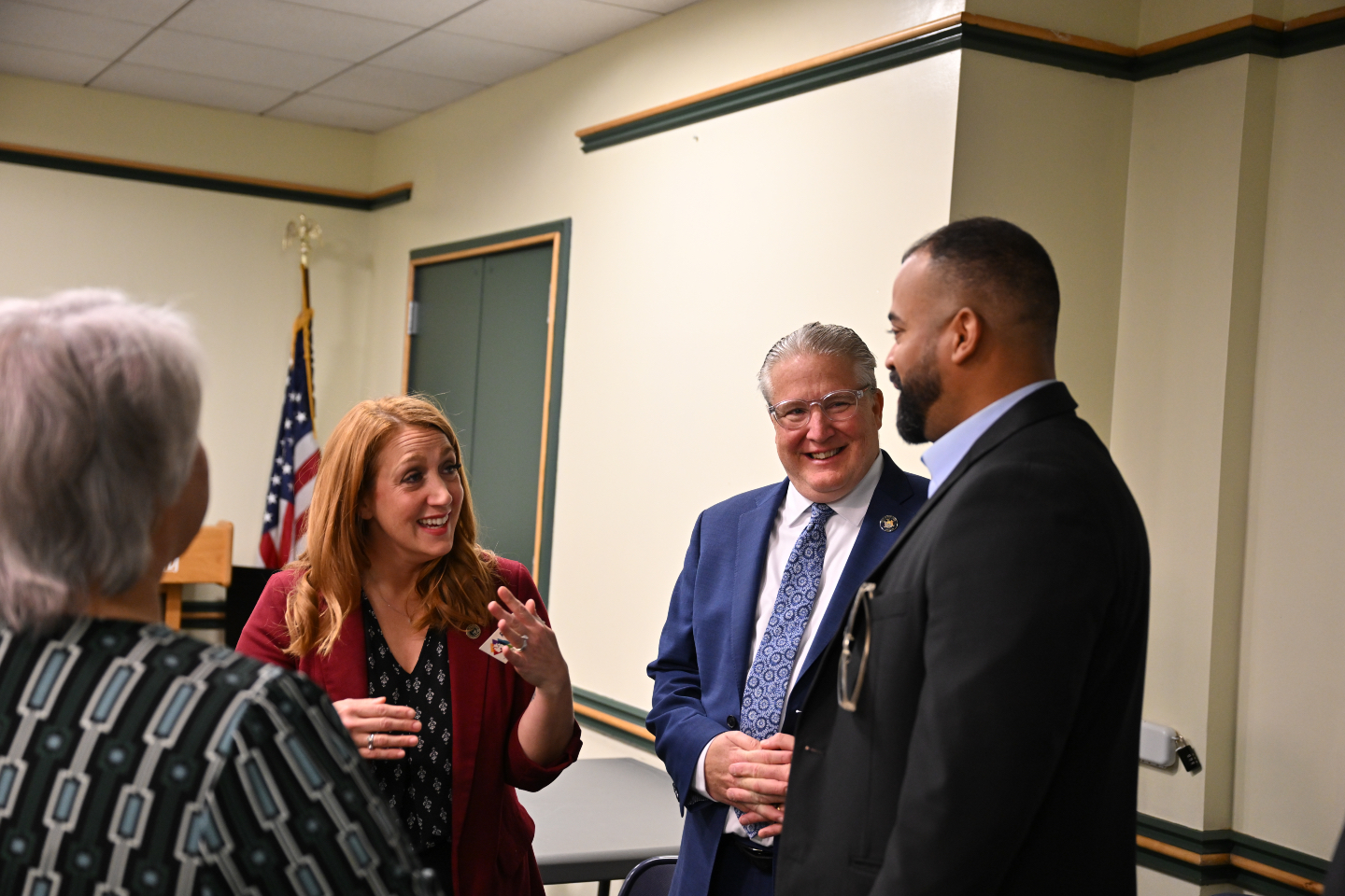 Staff and contractors at work